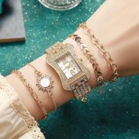ราคา 5ps/ชุดแฟชั่นเพชร-Studded Gypsophila เอวเล็กสายเหล็กนาฬิกาควอตซ์ All-Match สร้อยข้อมือของขวัญ 26.13 (41430827795)