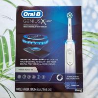 ราคา (Oral-B®) Genius X Rechargeable Toothbrush Patient Starter Kit, White ออรัล-บี จีเนียส แปรงสีฟันไฟฟ้า (15987190770)