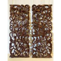 ราคา งานไม้แต่งบ้าน ไม้สักฉลุ ขนาด 90 x 35 cm. ทำสีน้ำตาลแว๊กซ์ ไม้สักหนา 3 cm. Teak Wooden Carved (42614321280)