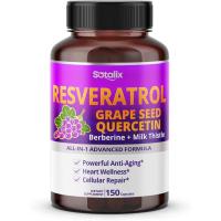 ราคา Resveratrol with Grape Seed + Quercetin Berberine + Milk Thistle Powerful Anti-Aging - USA Made & Tested (จ่าย 150 วัน (แพ็ค 1 ชิ้น)) (56502462611)
