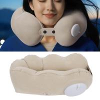 ราคา หมอนรองคอท่องเที่ยวกันน้ำ PVC Flocking แบบพกพา U Shaped Inflatable Support สำหรับการเดินทางเที่ยวบินผู้หญิง (49304642420)