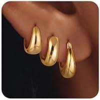 ราคา rings for Women, 14K Gold Plated Small Huggie Hoop Earrings Sets for Multiple Piercing, CZ Cartilage Earrings Stacks Trendy Earrings for Sensitive Ears Hypoallergenic Jewelry Gifts (41780412243)