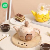 ราคา กาน้ำชาพร้อมแก้ว 2 ใบลายหมีบราว line friend และผองเพื่อน (25959615573)