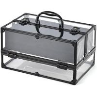 ราคา FRENESSA Portable Makeup Case Cosmetics Display Toiletry Organizer Box Transparent Acrylic Artists Train Case with 4 Trays Travel Makeup Tools Storage for Vanity Counter Dresser Or (50709639736)