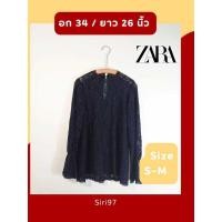 ราคา ZARA เสื้อลูกไม้แขนยาว ผ้านิ่ม ทรงสวย / Size S-M / มือสอง สภาพดี พร้อมส่ง (53653893060)