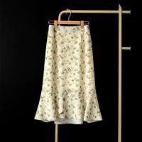 ราคา Floral skirt skirt women's summer thin 2023 new fishtail skirt high waist slimming dress sheath flounced skirt (26106991151)