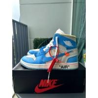 ราคา Air Jordan 1 High x Off-White University Blue (UNC)มือสอง ไซส์ 8.5 us (25010590716)