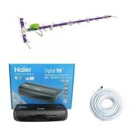 ราคา Haier ชุดแพ็คคู่กล่องรับสัญญาณดิจิตอลทีวี + 14E เสาอากาศ สำหรับแยกหลายจุด หรือ อยู่ไกล มีสาย 10 m. (หากหมดจะให้ Sonare ) (2318744849)