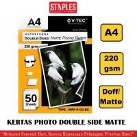 ราคา V-Tec Waterproof Paper MPP 9123 Matte Double Sided Photo Paper A4 220 แกรม / กระดาษภาพถ่าย / V-Tec (1 แพ็ค 50 แผ่น) (27993558526)