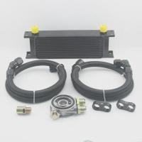 ราคา Universal 13 Rows Oil Cooler Kit AN10 Transmission Oil Cooler Kit Oil Filter Adapter with Nylon Sta (46404452446)