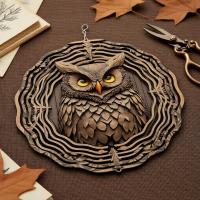 ราคา ประติมากรรมลมโลหะ 3D Mandala ลายนกเค้าแมว แบบแขวน เอฟเฟกต์โฮโลกราฟิก ของขวัญสําหรับสวน (50459727103)