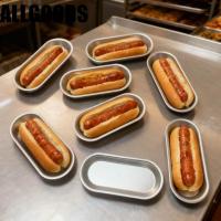 ราคา ALLGOODS ถาดอบขนมปังไส้กรอก 4 ชิ้น, แม่พิมพ์ขนมปังฮอทดอกอลูมิเนียมทนต่อการกัดกร่อน, ทําความสะอาดง่ายรูปไข่ความร้อนอย่างรวดเร็วไม่ติดกระทะ Hotdog Bun Pan Home (44129927013)