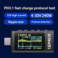 ราคา ▥ KOWSI Kws-X1 Type-C DC 3.3-36V 0-12A ดิจิตอลแรงดันไฟฟ้า Detection จอแสดงผล IPS Fast CHARGING (42525154096)