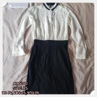 ราคา Dress ผ้าชีฟอง คอจีน สีขาว แขนยาว MANGO SIZE XS อก 34, เอว 25, ยาว 35 (1874670724)