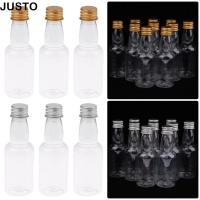 ราคา JUSTO 5 ชิ้นขวดพลาสติก, เครื่องดื่มขวด Party Supplies Mini ขวดเหล้าชุด, Silver/ Gold Caps ขนาดเล็ก 60ml ขวด Shot (48559292049)