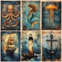 ราคา Vintage Nautical โปสเตอร์พิมพ์สําหรับห้องนั่งเล่น Retro Home Decor เก่า Blurred โบราณ Sea Treasure แผนที่โปสเตอร์ไม่มีกรอบผ้าใบภาพวาด Wall Art (51307924071)