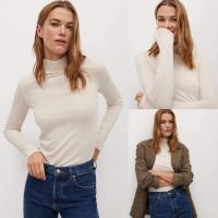 ราคา Mango Ribbed long-sleeved t-shirt เสื้อคอปีน แขนยาว เนื้อผ้าโพลี่เอสเตอร์ ผ้าเนื้อนิ่ม ผ้ายืดหยุ่นได้เยอะ (12680133489)
