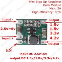 ราคา Mini DC-DC Buck Step-down Converter Power Supply Module 1.5v 1.8v 3.3v 4.2v 2A (52905019822)