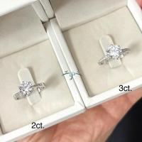 ราคา แหวนเพชร เกรดพรีเมียม 2กะรัต 3กะรัต เรือนเงิน925แท้ชุบทองคำขาว (57960158091)