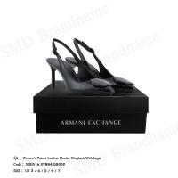ราคา Armani Exchange รองเท้าส้นสูงผู้หญิง รุ่น A/X Women's Patent Leather Heeled Slingback With Logo Code: XDE016 XV884 00002 (54350929305)
