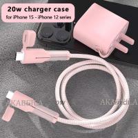 ราคา ชุดป้องกันสายชาร์จและหัวชาร์จซิลิโคนแบบนุ่ม 3in1 สำหรับ iPhone หัวชาร์จ 18W/20W รองรับ Type C/Micro USB/สายเคเบิล (49553990931)