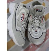 ราคา Fila รองเท้าผ้าใบสีเทา size:38/24 cm พื้นเดิม น้ำหนักเบา #มือสอง 404 (29117104557)