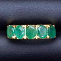ราคา แหวนพลอยมรกต(Emerald) เรือนเงินแท้92.5%ชุบทอง จากประเทศโคลัมเบีย ไซด์นิ้ว 53หรือเบอร์ 6 US (54851939221)