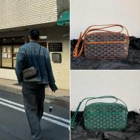 ราคา 【ก่อนสั่งสอบถาม】ราคา6100 Gyd 6007 หนังแท้ ผ้าแคนวาส กระเป๋าสะพายข้าง Size22*13*6.5cm (55903432634)