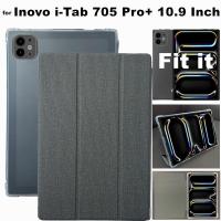 ราคา for Inovo i-Tab 705 Pro+ 10.9 Inch Android 13 Tablet Flip Leather Case Ultra-Thin Three Fold Shockproof With Stand Tablet Cover (42851616579)