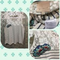 ราคา Lyn Around แท้ เสื้อกล้ามลูกไม้ลายทาง (521177790)