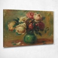 ราคา Roses In A Vase 1890 Pierre-Auguste Renoir, par108 ภาพพิมพ์บนผ้าใบแคนวาส (29566588643)