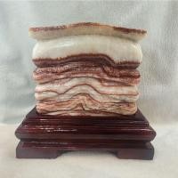 ราคา หินหมูสามชั้น(Pork Stone)หินอาเกต(Agate)สูง 16.5 ซม.หน้ากว้าง 14 ซม.หนา 5.5 ซม.น้ำหนักหิน 2,258.5 g. (54055575192)