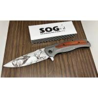 ราคา มีดพับ SOG ใบมีดลายกวาง มีที่เหน็บ (25579742995)
