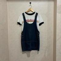 ราคา ส่งต่อ เอี๊ยมยีนส์กระโปรง พร้อมเสื้อยืด Pull&Bear (28112662004)