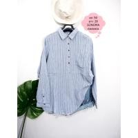 ราคา เสื้อมือสอง เสื้อสาวอวบ เสื้อเชิ้ตแขนยาว ผ้าคอตตอน กระเป๋าหน้า อก 50 ยาว 28 นิ้ว แบรนด์ Sonoma (6089726591)