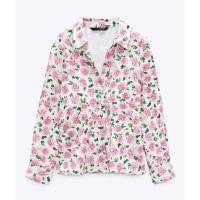 ราคา เชิ้ตแขนยาวลายดอกชมพู Zara (20411407206)