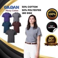 ราคา Mens Round Neck Plain Tshirt Goshang Lelaki Perempuan Gildan Heavy Cotton 50% Cotton 50% โพลีเอสเตอร์ Unisex T เสื้อ 5000 (53010445265)