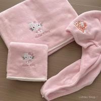 ราคา อิน- ผ้าขนหนูอาบน้ํา Hello Kitty น่ารักสีชมพู ชุดสองชิ้น ดูดซับ แห้งเร็ว หนาและขยายใหญ่ ผ้าขนหนูอาบน้ําการ์ตูน (40360615655)