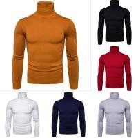 ราคา TRSBX❤️Mens เสื้อคอเต่าแขนยาวเสื้อกันหนาว Pullovers เสื้อถัก Bottoming เสื้อ (56809360984)