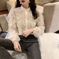 ราคา SALE160เสื้อคอปีนแขนยาวผ้าเน็ทน่ารักมากกระุดมหน้า แต่งลูกไม้ กระดุมมุข ไฮโซมากมายเกาหลีเบอร์สุด สี 2สี ขาว ครีม (3028241525)