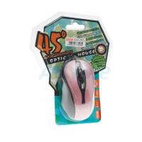 ราคา 45 DEGREE เมาส์ USB Optical Mouse (F-42) Pink/Black ของแท้ (152799068)