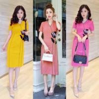 ราคา เข้าเพิ่ม งานใหม่งานป้าย Dress ชุดเดรสดอกทิวลิปแบบปักลาย ผ้าป็อปคอร์น (1674672416)
