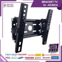ราคา GANTUNGAN LED LCD TV Bracket 32 40 43 24 21 29 17 14 นิ้วรับประกัน Fit 14 - 43 In 2 Way Universal TV Bracket TV Briquette TV Bracket TV Wall Hanger TV Wall Mount BNB1 เฟส (28632008359)