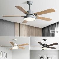 ราคา Nordic Restaurant Fan Light Bedroom Living Room Ceiling Fan Light Home Japanese Style New Silent Five-Blade Fan Lamp le (50400338261)