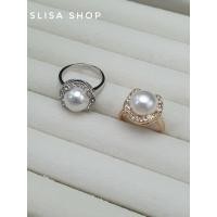 ราคา เเหวนไข่มุกเเท้ ทรงสี่เหลี่ยมล้อมเพชร (24647354094)