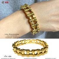 ราคา สร้อยข้อมือโซ่ โซ่Bigbikeทอง 15มิล โซ่จักรยาน โซ่ข้อมือ กำไลข้อมือ เลสข้อมือ สแตนเลสแท้100% 316l stainless allacc (7748326605)