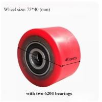ราคา 75*40mm PU with Bearings 6204 Hydraulic Pallet Truck Wheels Hand Pallet Truck Wheel (57655732707)