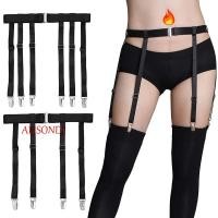ราคา ALISOND1 ต้นขาสูงถุงน่อง Garter เข็มขัด,ต้นขายืดหยุ่น Socking Stays ผู้ถือ,สายรัดยึดลื่น 4/6 คลิปโลหะปรับถุงเท้า Fastener Uniform (50602013693)