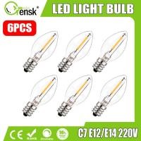 ราคา 6 แพ็ค Vintage Edison หลอดไฟ LED หรี่แสงได้ Candelabra โคมไฟ C7 0.5W 220V E12 E14 LED 90% ประหยัดพลังงาน Temperate โคมไฟสําหรับห้องนั่งเล่นห้องนอนโคมไฟเกลือเปลี่ยนหลอดไฟ LED (42928929311)