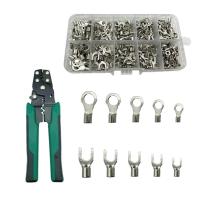 ราคา 320 ชิ้น Crimp Terminal พร้อมคีมชุด 10-in-1 Crimp Terminals ชุด U รูป O รูป Cold Pressed Bare Terminals กล่อง (24838076788)